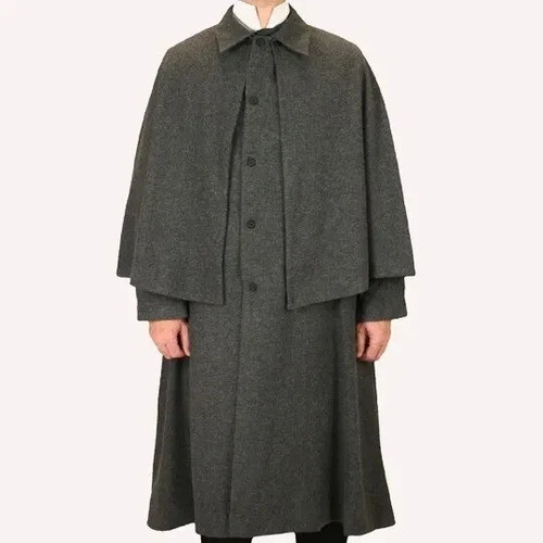 Men grey wool inverness - grey,