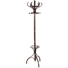 Wooden Coat Stand Umbrella Holder Hallway 185cm Coat Rack Tree, 12 Hooks