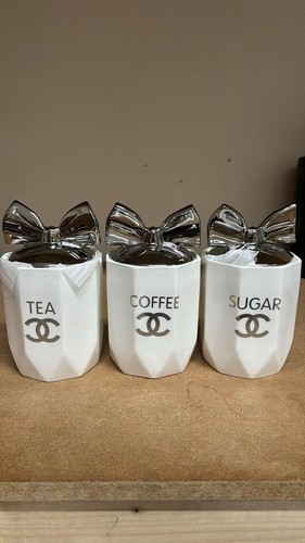 Tea coffee sugar jar white - tea,