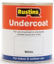 White Undercoat Paint For Use on Previously Painted Wood & Metal Rustins 1 Litre