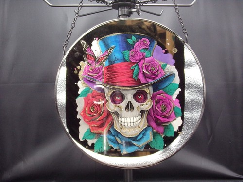 Skull roses etched on 25cm - etched,