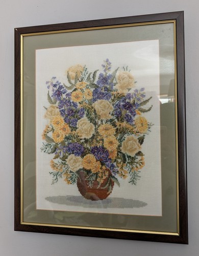 Vintage framed embroidery - vintage,