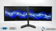 Dual 24" PC Monitor Bundle 48" 2x24" FULL HD 1920x1080 DVI VGA  +New Dual Stand 