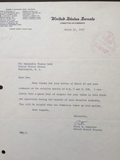 SIGNED TYPED letter from Sen