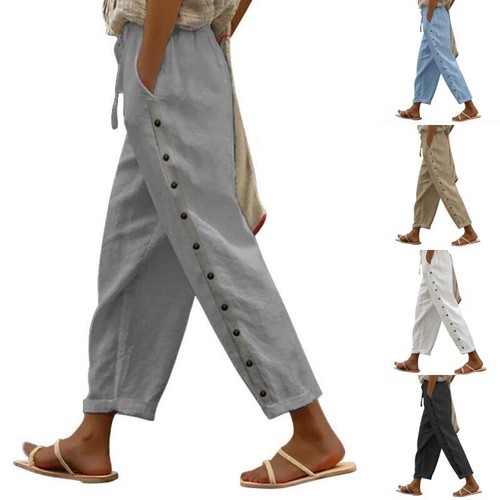 Women cotton linen bottoms - cotton,