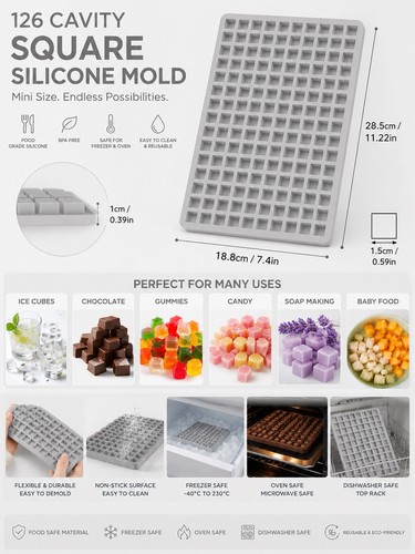 126 cavity square silicone - 126,