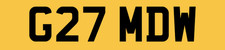 G27 MDW QUALITY 2 DIGIT SHORT PRIVATE CAR REG NUMBER PLATE ALL FEES PAID MD MW