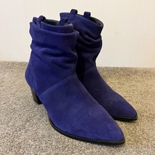 NEXT UK Size 8 (EU 42) Womens Purple Suede Slouch Pointed Ankle Boots