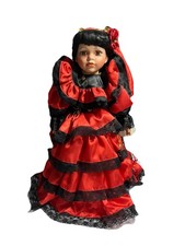 Leonardo Collector's Porcelain Doll & Stand Esmerelda Spanish Doll 48cm Tall