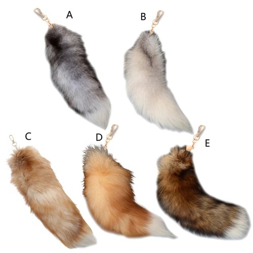 Plush fox tail - tail, keychain