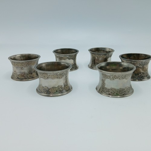Vintage pewter napkin rings - napkin,