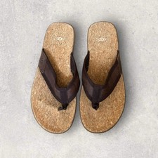 UGG Men's Seaside Flip Flops cork Sandals Brown Size Uk 6 Ex Condition