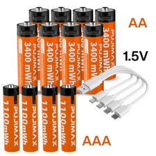 Rechargeable Batteries AA AAA Ultra/ Plus Li-ion  High Capacity with USB charger