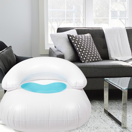 Inflatable chair sofa blue pvc - chair,