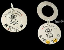 Personalised pet I.D tag/Dachshund i.d tag. Dog Cat collar tag