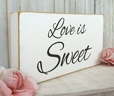 Wedding Sweet Table Sign Vintage Shabby & Chic Free Standing White 03