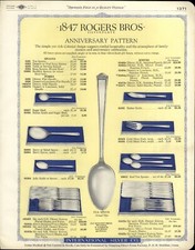 1929 PAPER AD 2 Sided 1847 Rogers Bros Anniversary Pattern Silverware Spoon Fork