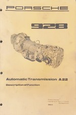 Porsche 928 Automatic Transmission A23 Description Of Function Service Manual 