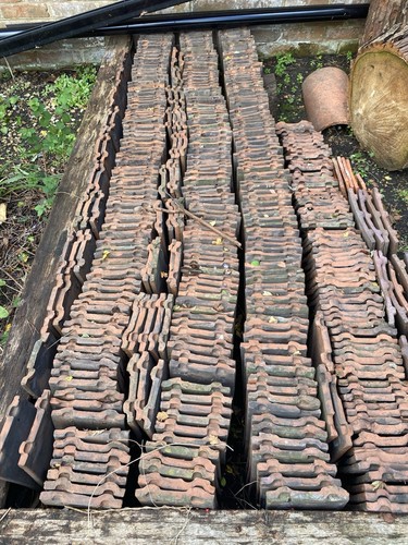 Reclaimed old roof tiles - roof,