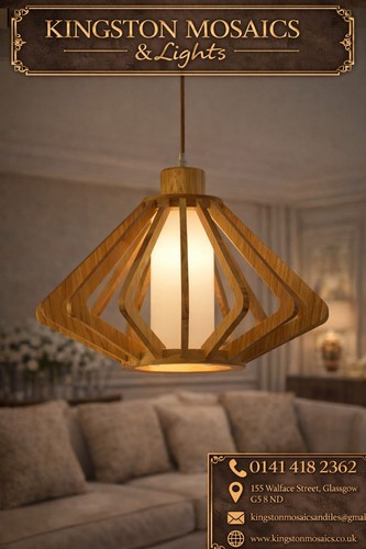 Modern wooden pendant ceiling - pendant,