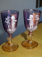MARY GREGORY 2 ANTIQUE GLASSES