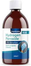 Monicare Hydrogen Peroxide 3% - 250ml, 10 Vols, Clear