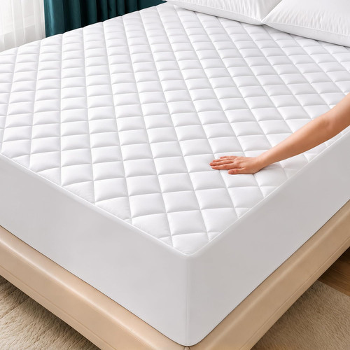 Quilted fitted mattress pad - quilted,