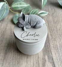 Personalised French Bulldog Urn / Handmade Concrete Pet Ashes Memorial
