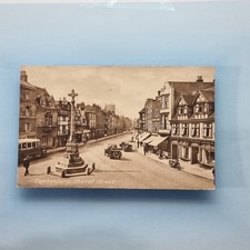 Tewkesbury Postcard C1925 Gloucestershire Church St Period Motor Bus Cars Shops