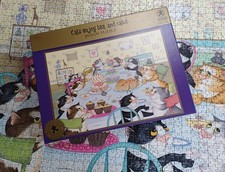 Cats Enjoy Tea & Cake by Linda Jane Smith 1000p Jigsaw Puzzle (M&S), complete