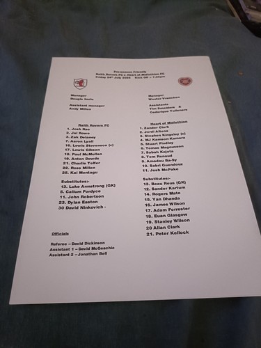 Raith rovers hearts friendly - rovers,