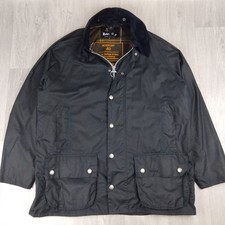 Barbour Beaufort 40th Anniversary Blue Wax Jacket Coat Outdoor Country Size 44"