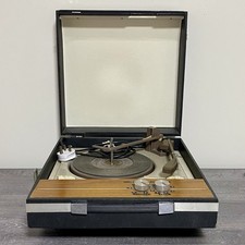 Vintage Ekco Pye Of Cambridge Record Player In Case 1960s Missing Foot Rare