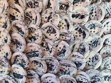 25mm x 6 Ivory White Black