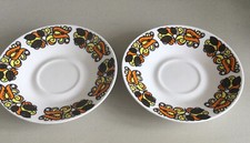 Vintage Ridgeway Bone China Indian Summer Two Saucers 14cm