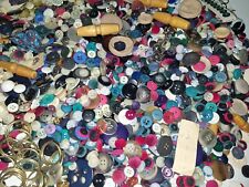 Mixed job lot of buttons etc vintage new old and used 2.6kg & Tin