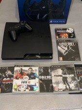 Playstation 3 Slim 250GB bundle Games Plus Steering wheel
