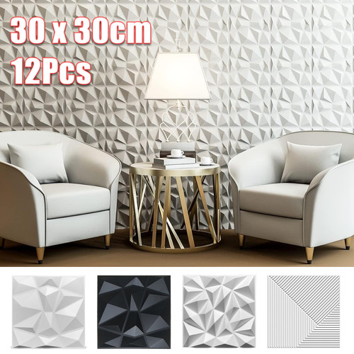 12pcs wall panels pvc - 12pcs,