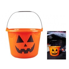 Jumbo Halloween Candy Bucket - Orange Pumpkin Trick Or Treat Sweets Kids