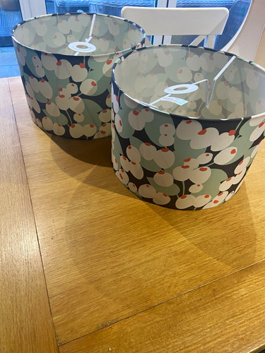 Pair habitat drum lampshades - drum,