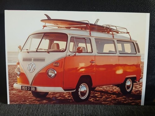 Orange campervan metal sign - vw,