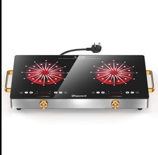 Disaenvir Portable Ceramic Hob 2 Zone, 3200W Plug-in Electric Hob RRP £146.99