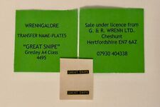 WRENN & Hornby Dublo  3 pairs Transfer names - Golden Eagle/Gt Snipe/N Gresley