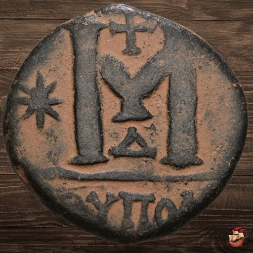 Justinian follis coin - i,
