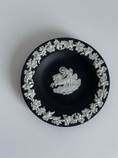 Wedgwood Jasperware Black Round Trinket Dish, Vintage, Antique,  1970’s