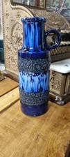 Vibrant Mid Century West German Vase Scheurich 401-28 Blue Lava