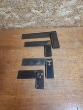 4 x Vintage Carpenters Joiners Set Square Brass Wood Woodworking 