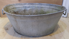 Vintage Galvanised Flower Tub Large Old Reclaimed Garden Planter Pot Log Bucket