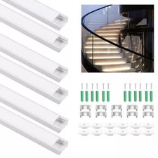 1M LED Aluminium Channel Profile 3.3ft Extrusion Diffuser Strip Light Cover Pack