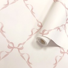 Cream Pink Bow Wallpaper